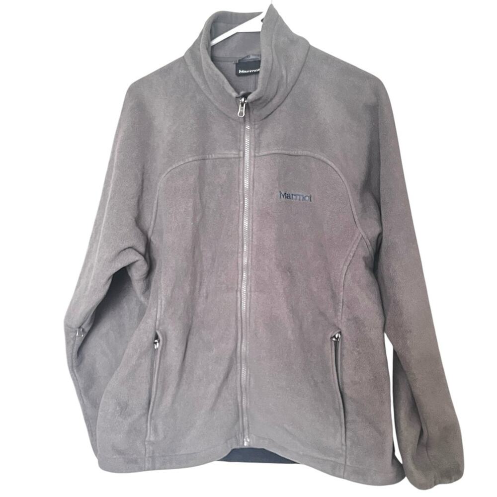 Marmot Trail Fleece grey full zip pockets pit zips size large